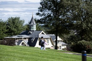 Students walking on campus