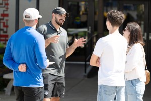 ALT: Man speaks to students at the Mount