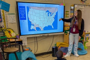 Emily Casale ’26 of Staten Island, N.Y., a Mount Saint Mary College senior, during her recent student teaching assignment.