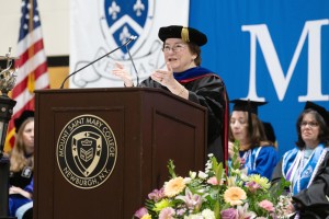 Bachelor’s Degree Commencement speaker Donna M. Carroll, Ed.D., President of the Association of Catholic Colleges and Universities (ACCU), congratulated the Mount Saint Mary College graduates on a job well done. 