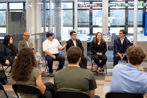 Students from Mount Saint Mary College’s Enhanced Online MBA program attend the opening in-person class for the new semester on Saturday, August 23. 