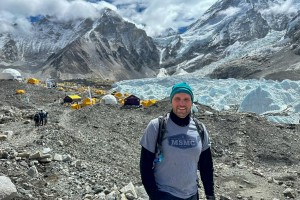 Mount Saint Mary College's Casey Hintz climbs Mount Everest. 