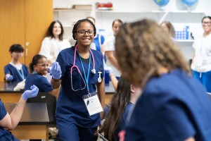 Woman smiling. An image from last year’s Summer Institute: Nursing Exploration program at Mount Saint Mary College. Rising high school juniors and seniors are invited to apply to this year’s program. The deadline is Friday, June 5. 