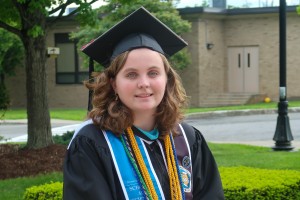 Woman smiles: Mount Saint Mary College graduate Stefanie Sommer of Monroe, N.Y., is ready to bring her passion for math and special education to Washingtonville Senior High School this fall. 