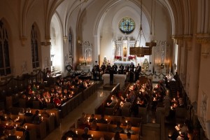 Mount Saint Mary College students and community members enjoy a lesson of carols in Chapel of the Most Holy Rosary during the annual Christmas Vespers service on December 7.
