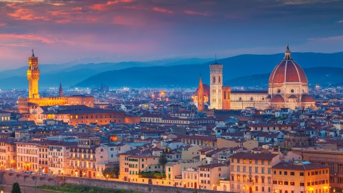 View of Florence, Italy at sunset