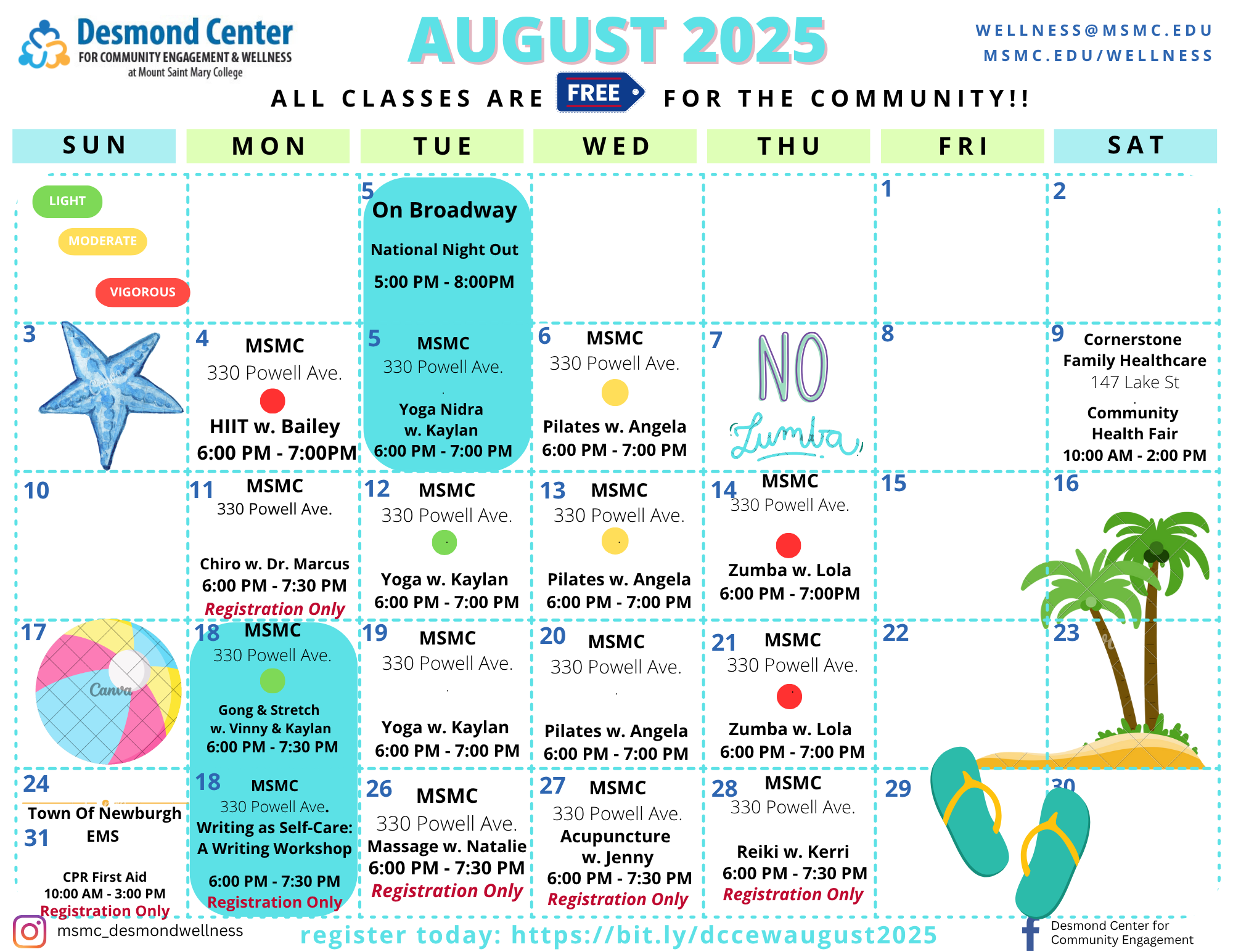 August calendar of events.