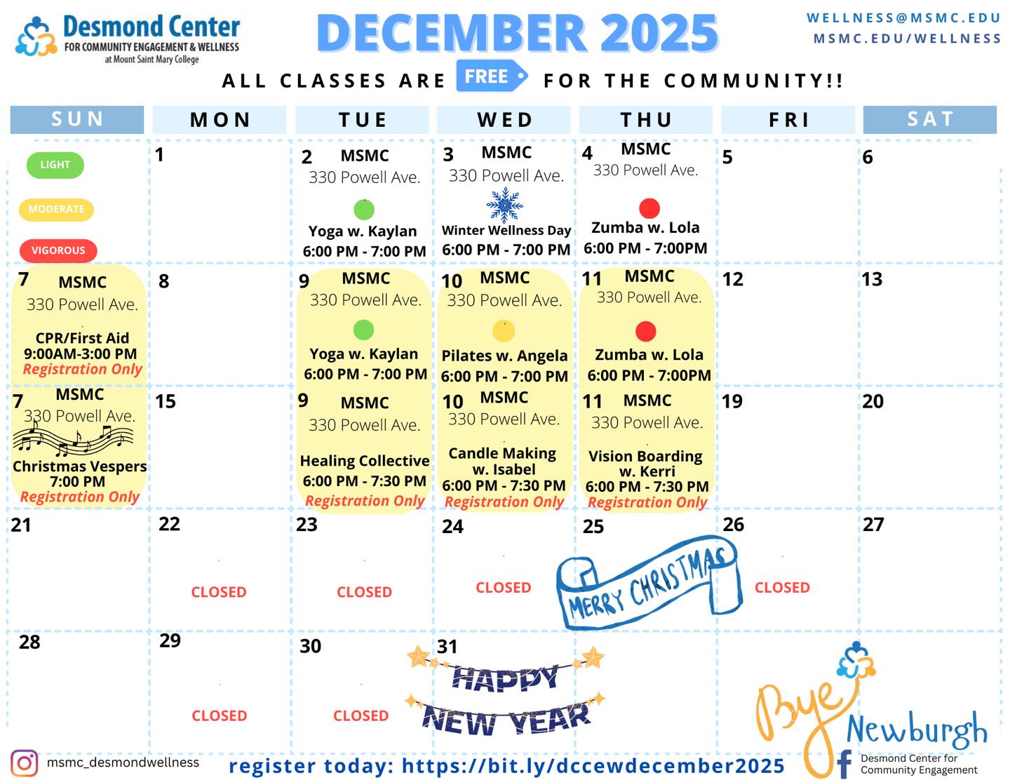 December calendar of events.