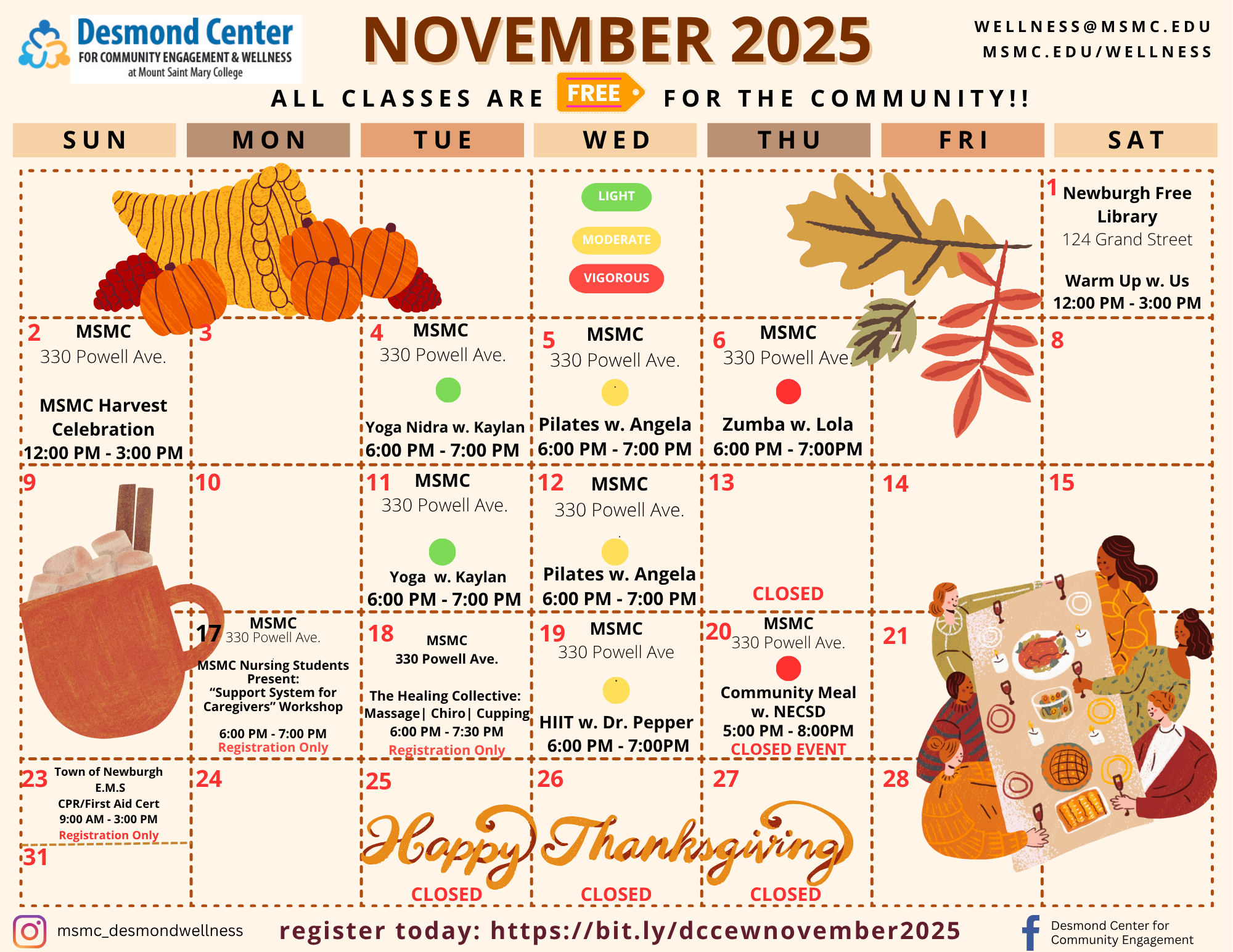 November calendar of events.